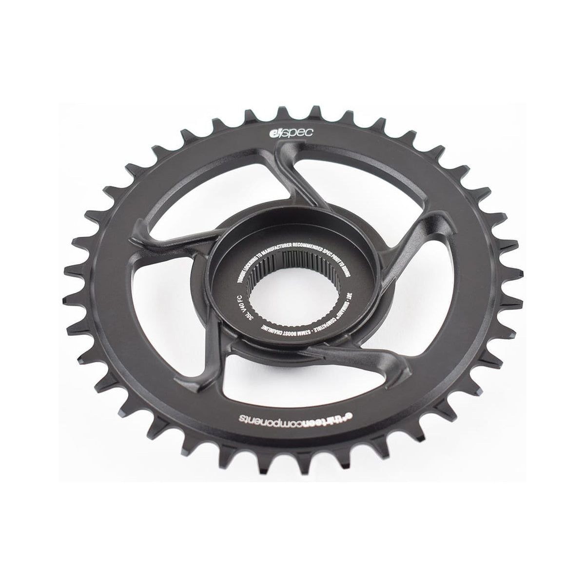 E-THIRTEEN E-SPEC 1-fach-Kettenblatt, 11/12-fach, Direct Mount für Shimano E8000 — Kettenblatt auf weißem Hintergrund