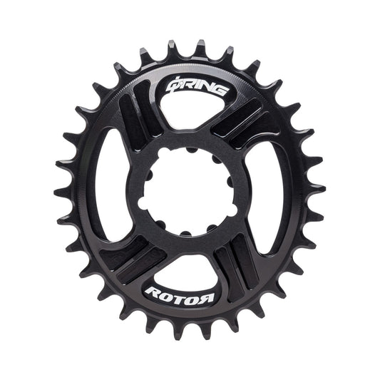 Ovales ROTOR Q-RING Kettenblatt für Einfachantrieb, 11-/12-fach, Sram Direct Mount, 6 mm Offset — Ansicht des Kettenblatts auf weißem Hintergrund