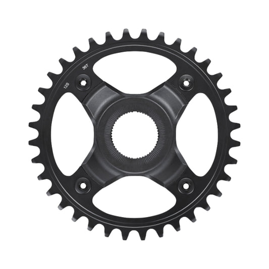 SHIMANO SM-CRE70-12-B E-Bike-1-fach-Kettenblatt, 12-fach, 55 mm Kettenlinie — Kettenblatt auf weißem Hintergrund