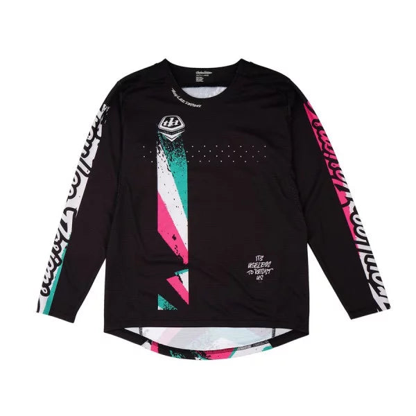 TROY LEE DESIGNS SPRINT FULL PULL Junior Langarm Trikot Schwarz