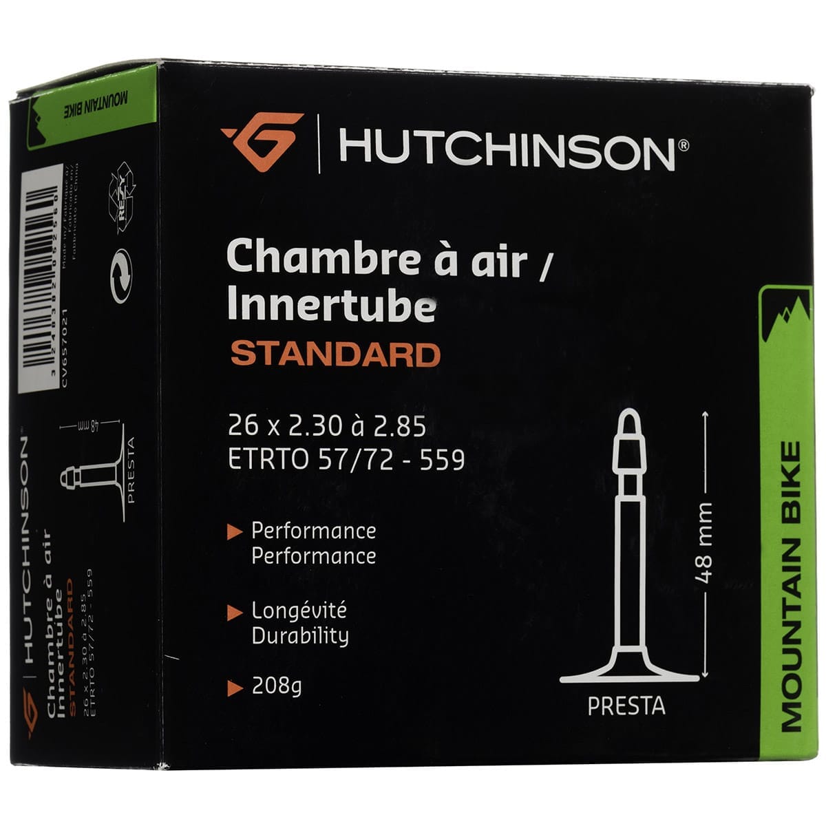 Chambre à Air HUTCHINSON 26x2.30 - 2.85 PRESTA 48mm