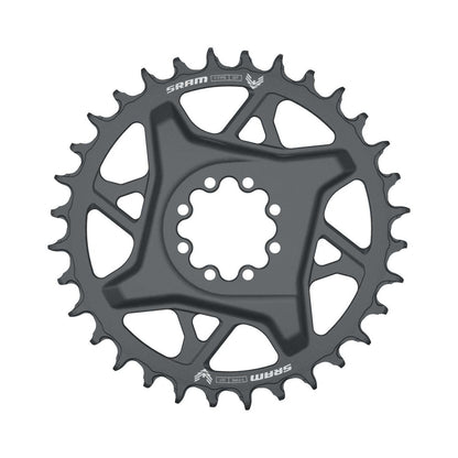 SRAM GX T-Type EAGLE BOOST Einfach-Kettenblatt, 12-fach, DM, 3 mm Offset, Grau — Kettenblatt auf weißem Hintergrund