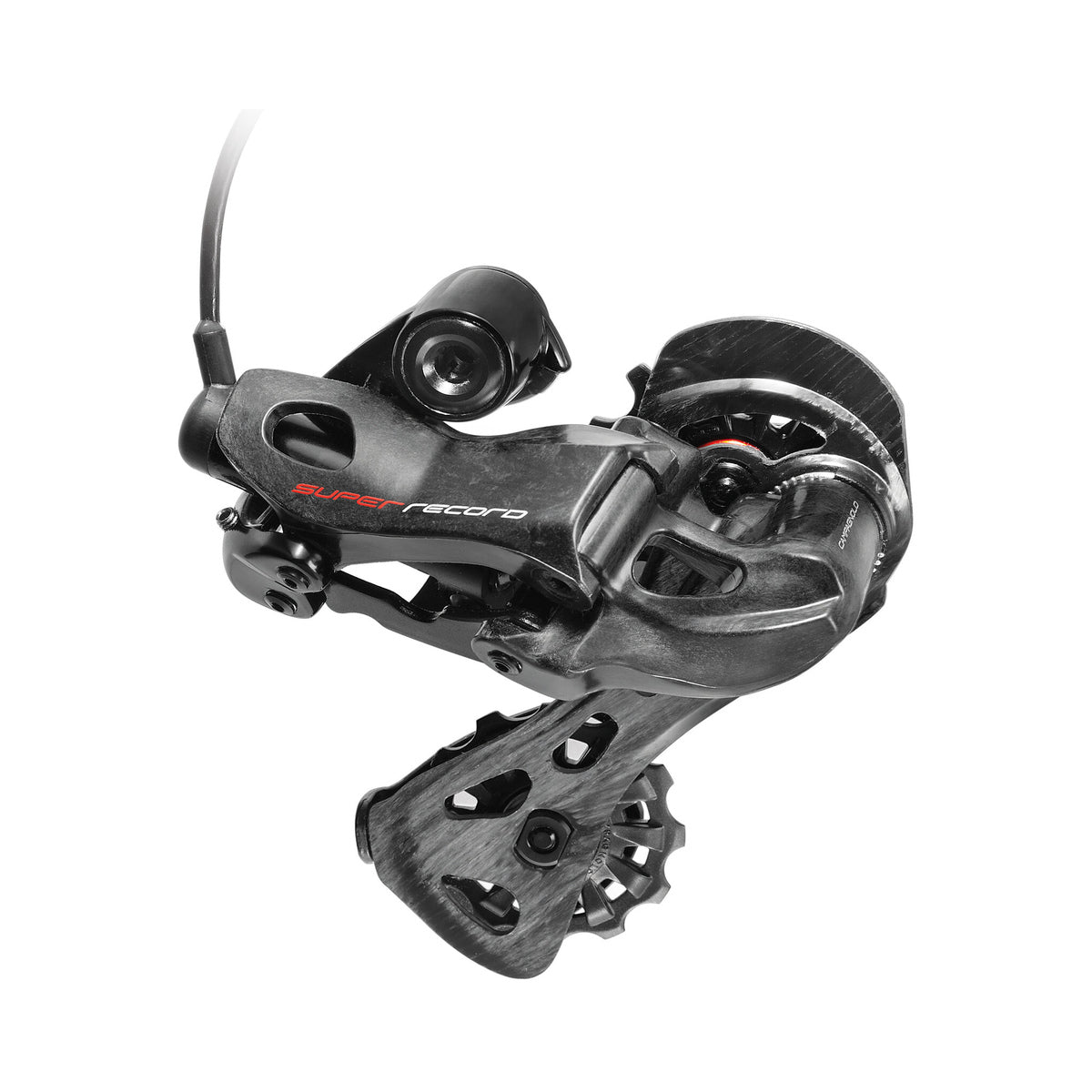 CAMPAGNOLO SUPER RECORD EPS 12-fach-Schaltwerk – Produktansicht vor weißem Hintergrund