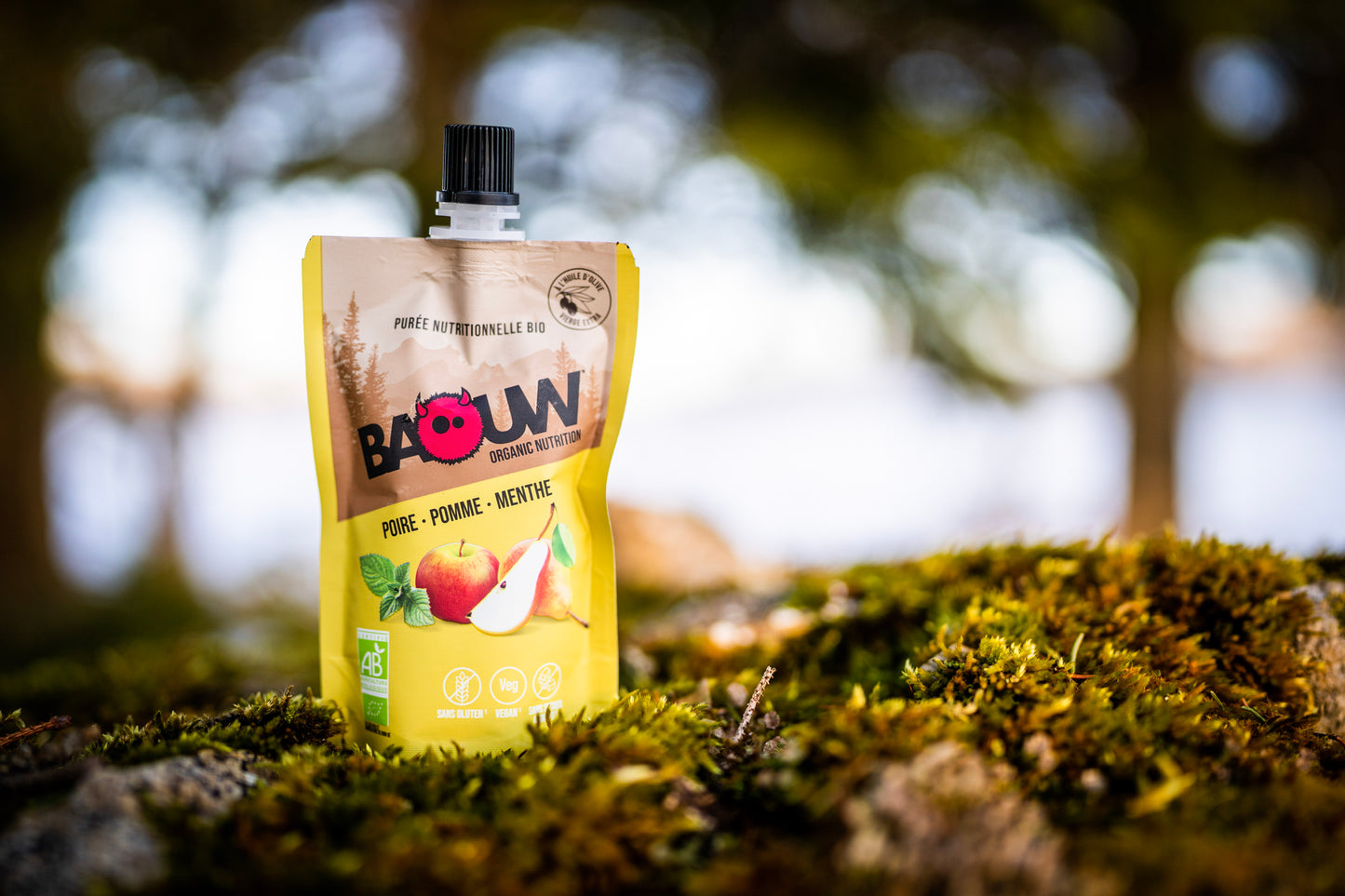 BAOUW Bio Rezeptur Energiepüree mit Früchten Birne/Apfel/Minze (90g)