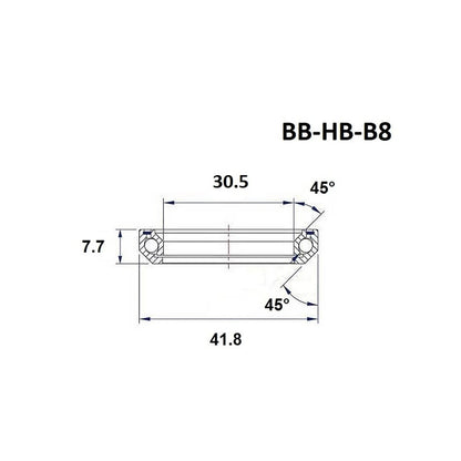 Steuerungslager BLACK BEARING B8 1-1/8" 45/45° (30,5 x 41,8 x 7,7 mm)