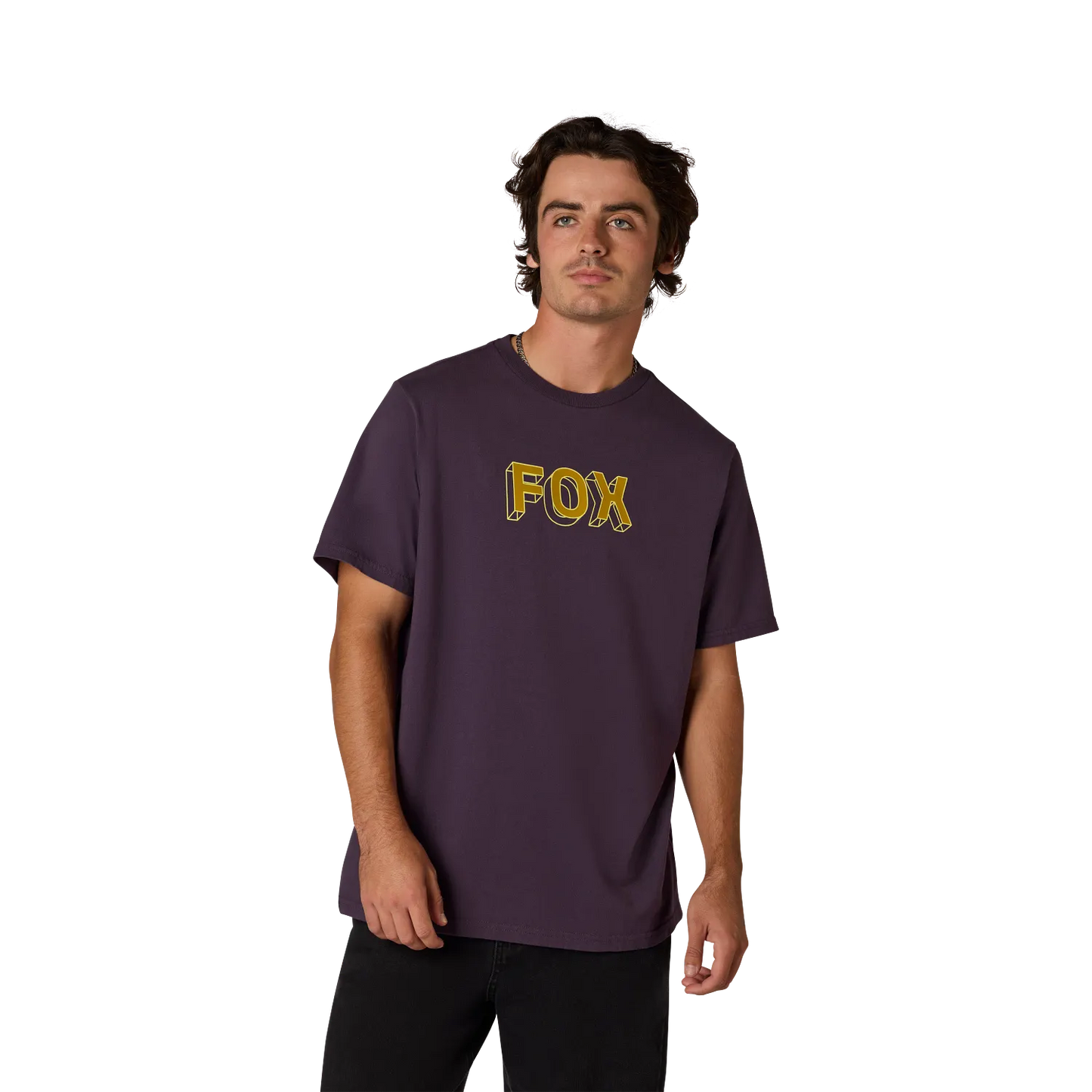 T-Shirt FOX IMAGE PRINT 195 ORIGINAL Kurzarm Violett Plum Perfect