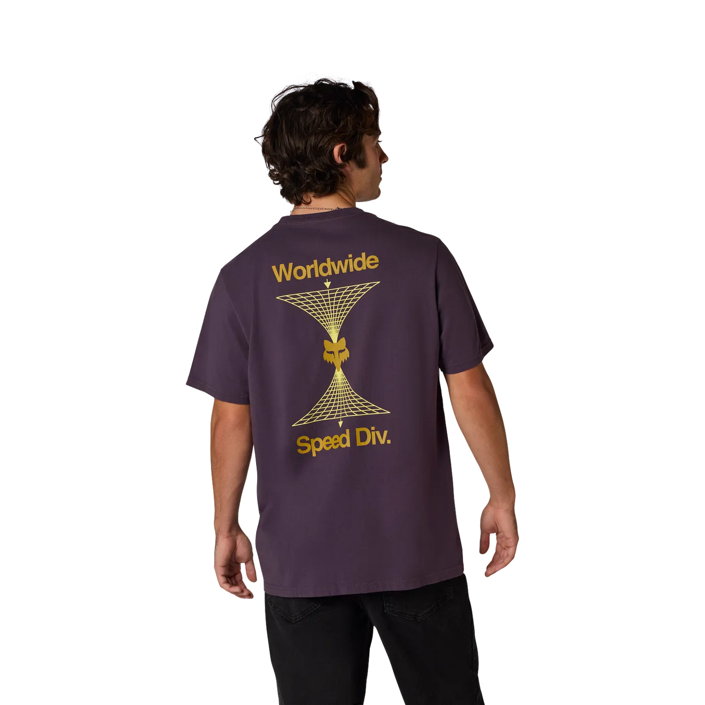 T-Shirt FOX IMAGE PRINT 195 ORIGINAL Kurzarm Violett Plum Perfect