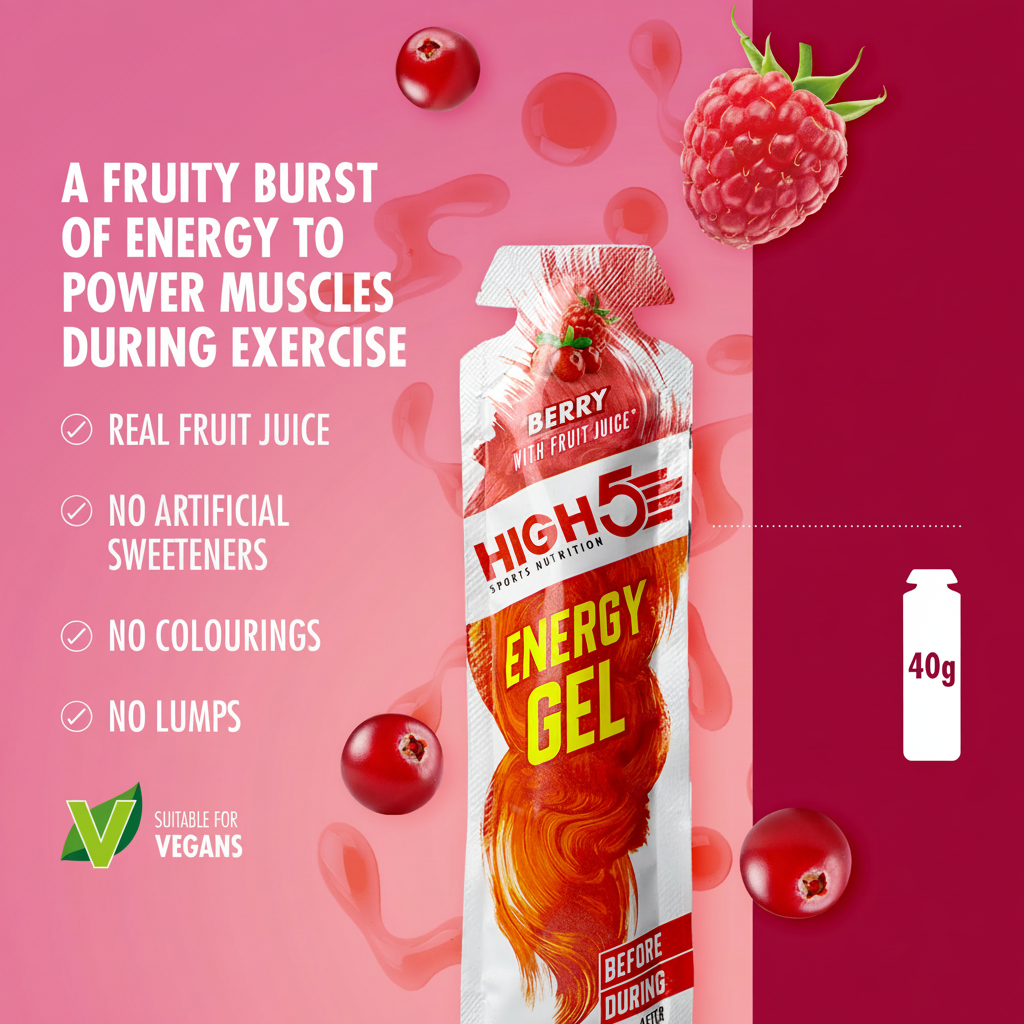 6er-Pack HIGH5 ENERGY GEL (40g) Berry