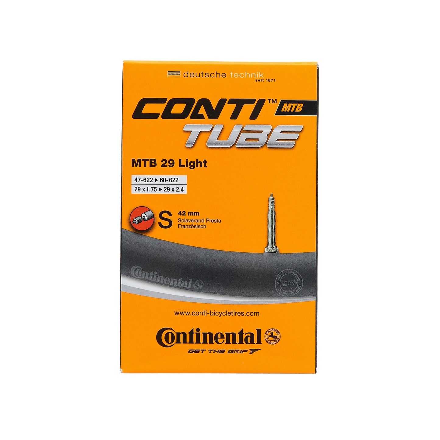 CONTINENTAL MTB LIGHT 29x1.75-2.4 Presta 42mm Schlauch