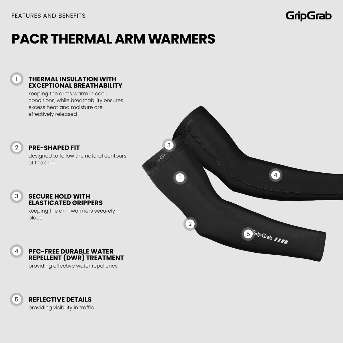 GRIPGRAB PACR THERMAL Armlinge Schwarz
