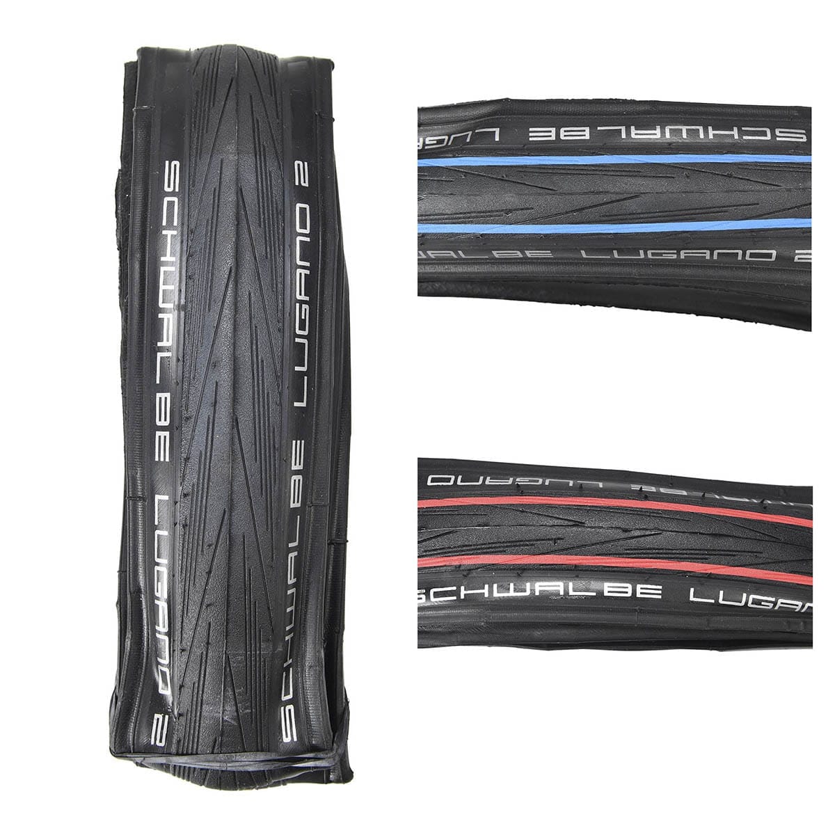 Pneu SCHWALBE LUGANO II 700x25c TubeType K-Guard Tubetype Souple Bleu