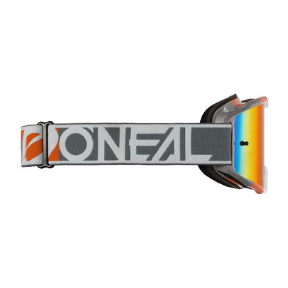Maske O'NEAL B-10 DUPLEX Weiß/Schwarz/Orange Scheibe Radium Rot
