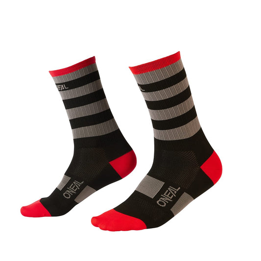 O'NEAL MTB PERFORMANCE STRIPE Socken Schwarz/Grau/Rot