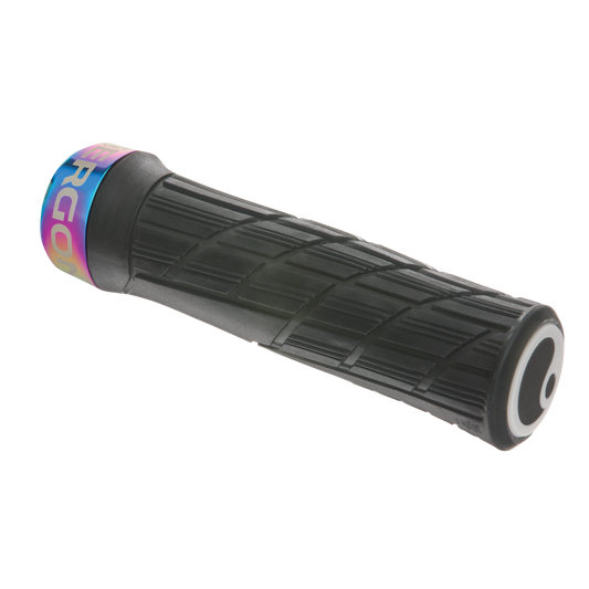 ERGON GE1 EVO Factory Griffe in Stealth Frozen Schwarz mit Oil-Slick-Klemmringen