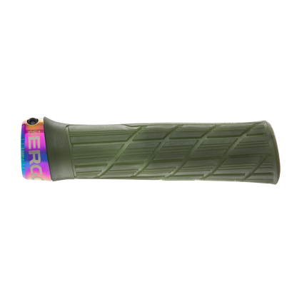 ERGON GE1 EVO Factory Griffe in Frozen Moss Grün mit Oil-Slick-Klemmringen – Detailansicht