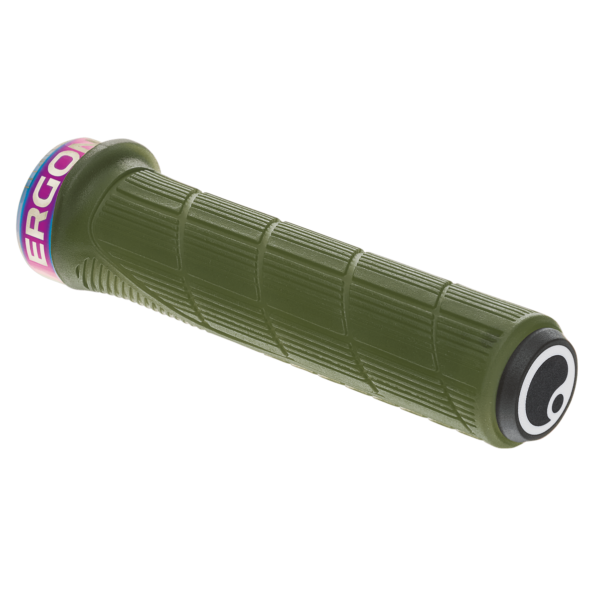 ERGON GD1 EVO Slim Factory Griffe in Frozen Mossgrün mit Oil-Slick-Klemmringen