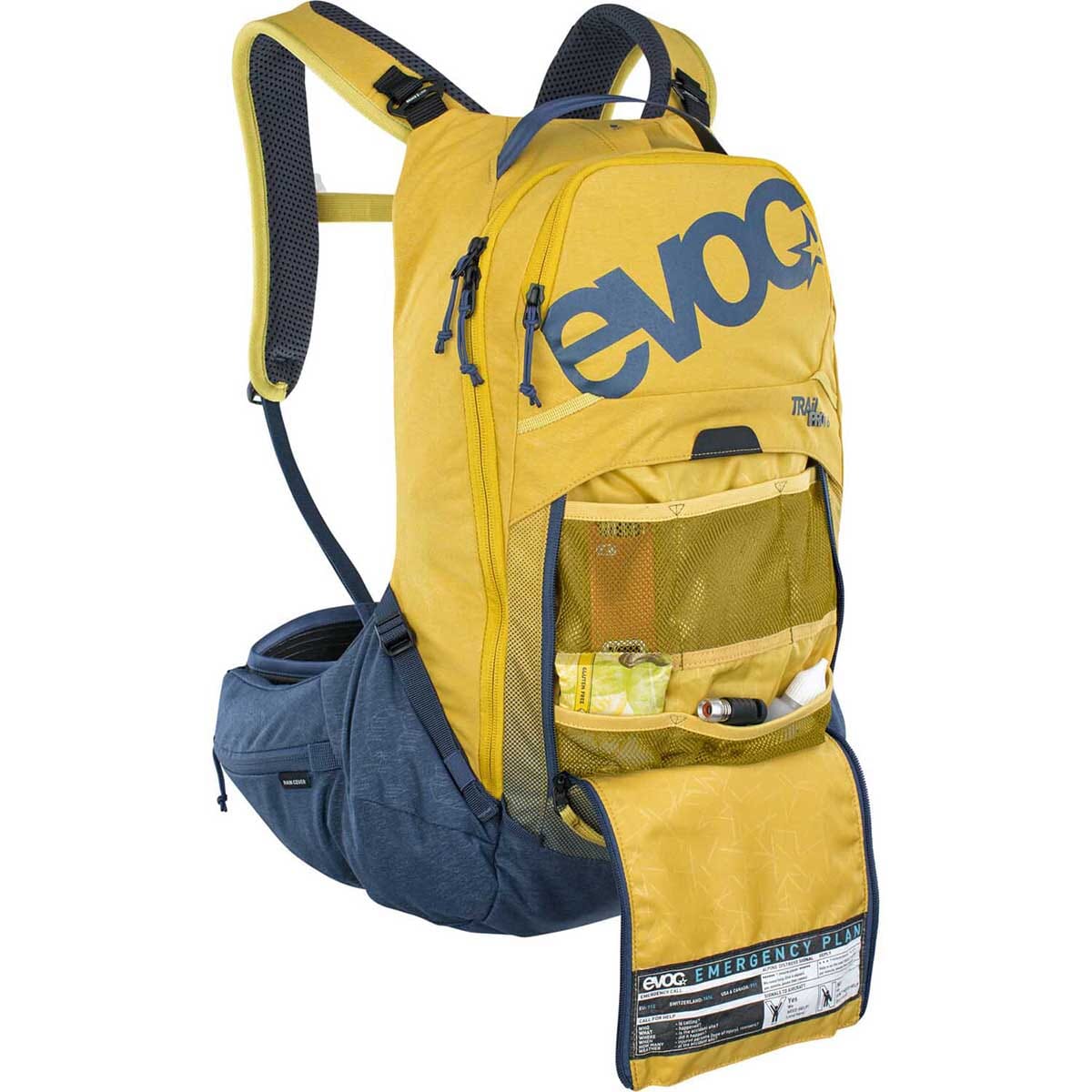 Rucksack mit Rückenprotektor EVOC TRAIL PRO 10L Gelb/Blau