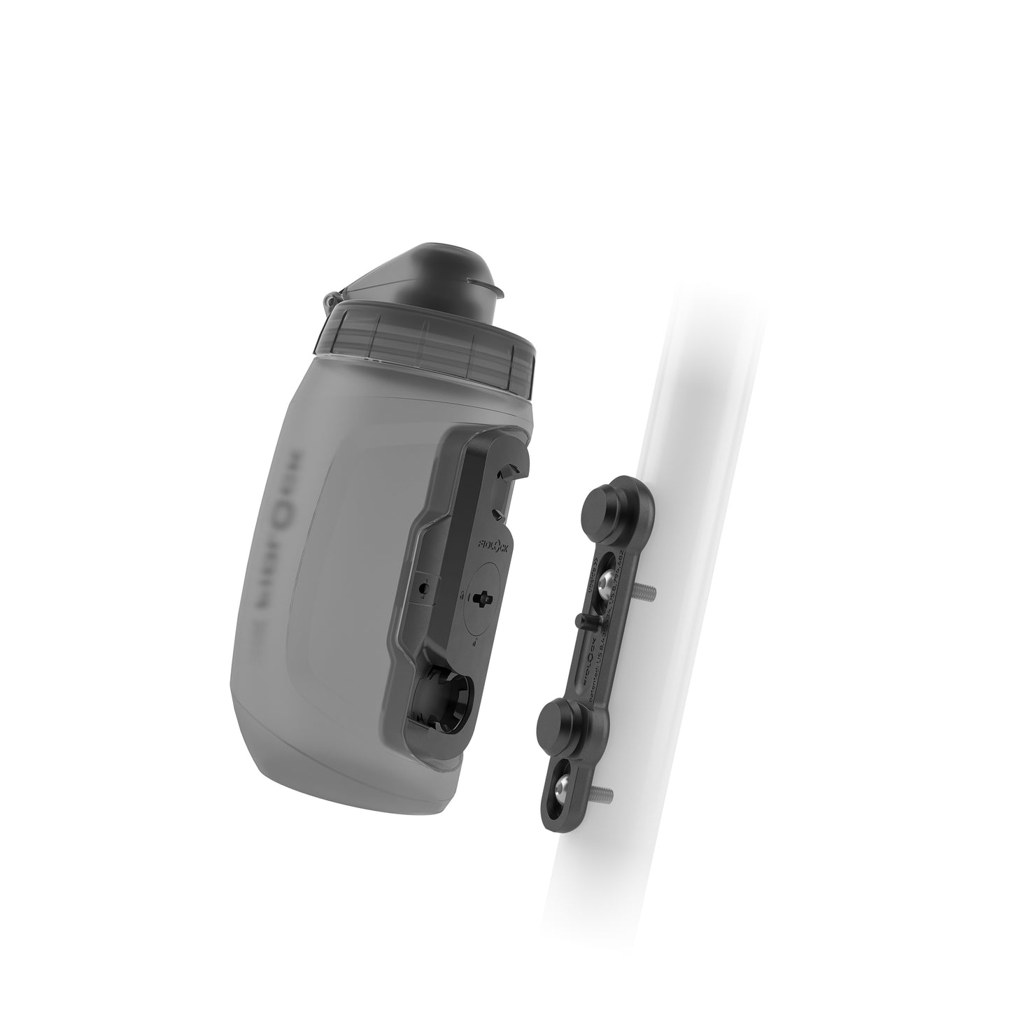 Set Trinkflasche und Flaschenhalter FIDLOCK TWIST BIKE BASE 450 ml Fumé