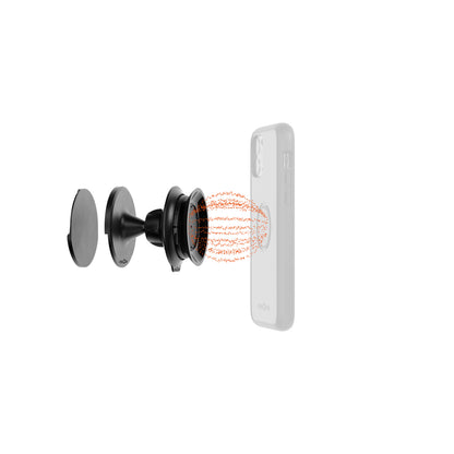 FIDLOCK VACUUM Wandhalterung in Schwarz — Darstellung der magnetischen Führung
