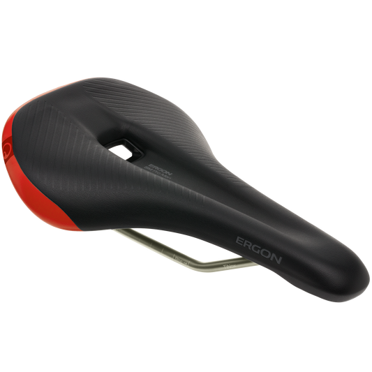 ERGON SM Pro Sattel M/L, Risky Red, mit TiNox-Streben