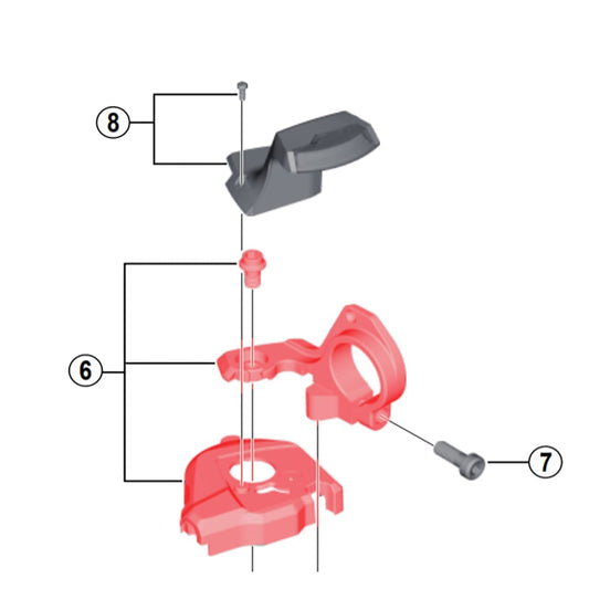 Capot Type à Indicateur pour Commande de Vitesse SHIMANO XT M8000 Droite #Y03K98040