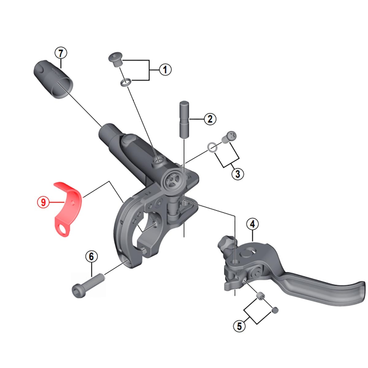 Réducteur de Collier de Levier de Frein SHIMANO I-Spec 2 BL-M9000/8000/7000 #Y8WM05000