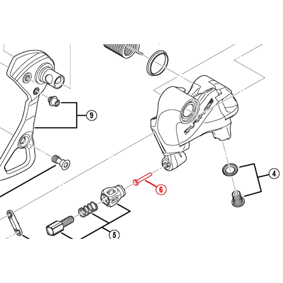 Insert de Réglage de Tension de Cable pour Dérailleur Arrière SHIMANO DURA-ACE RD-9000