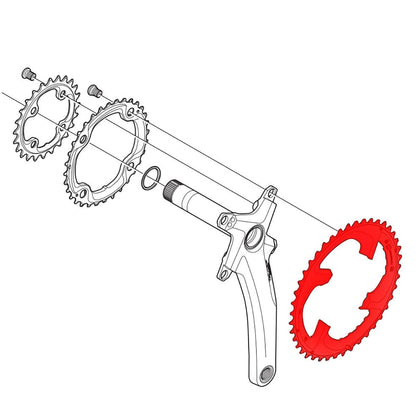 Außenkettenblatt SHIMANO XTR M980 10-fach 4 Loch 104 mm