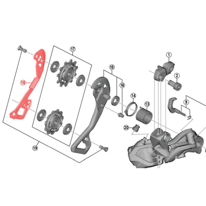 Interner Langer Schaltauge Hinten SHIMANO XTR Di2 RD-M9050 #Y5PU10100
