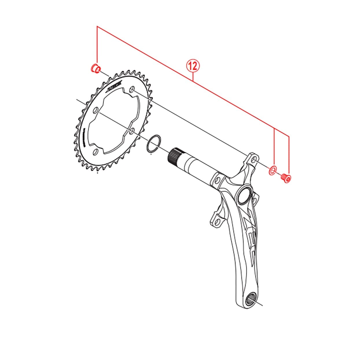 Kit 4 Vis et Cheminées M8x8,5 mm pour Pédalier SHIMANO ZEE FC-M640