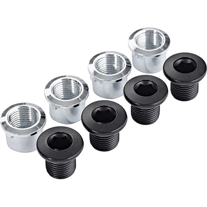 Kit 4 Schrauben und Muttern zur Befestigung des äußeren Kettenblatts für Dreifach-Kurbel SHIMANO DEORE FC-M6000 #Y1WC98050 Schwarz