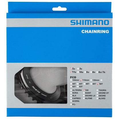 Äußeres Kettenblatt 11-fach SHIMANO 105 R7000 110 mm Schwarz