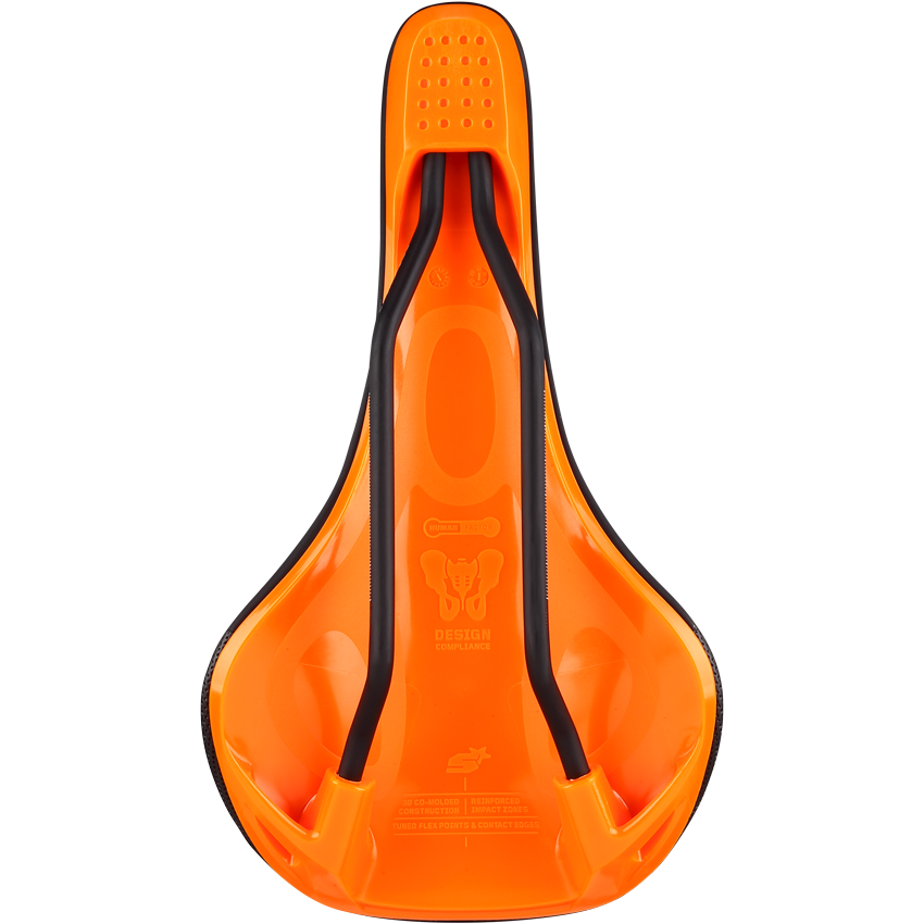 Sattel SPANK SPIKE 160 Leder Schienen CrMo Orange