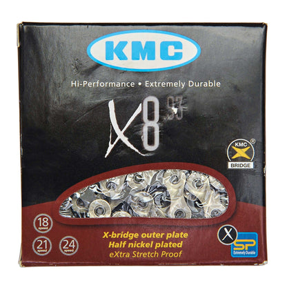 Kette 6/7/8-fach KMC X8 Silber/Grau