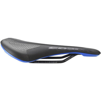Sattel SPANK SPIKE 160 Leder Chromo-Streben Schwarz/Blau
