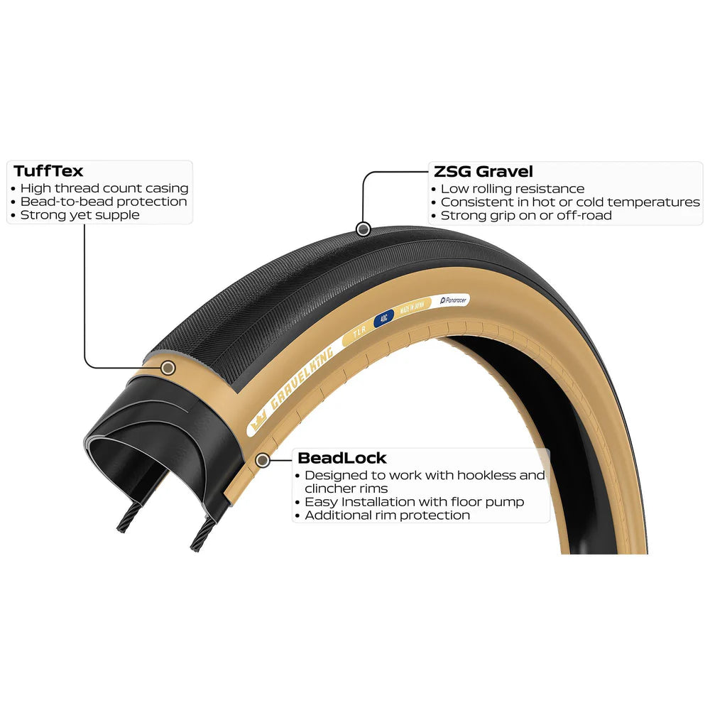 Reifen PANARACER GRAVELKING SLICK TLR 650x38b Tubeless Ready Beige