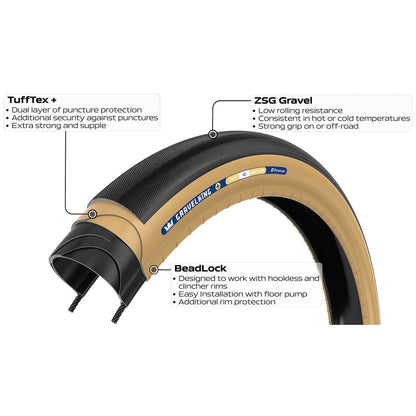 Reifen PANARACER GRAVELKING SLICK+ TLR 700c Tubeless Ready Beige