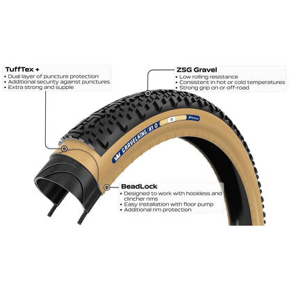 Reifen PANARACER GRAVELKING X1+ TLC 700c Tubeless Ready Braun