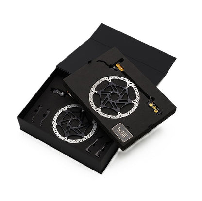 HOPE TECH 4 EVO V6Ti Bremsenpaar mit Stahlflex-Bremsleitung – limitierte Edition Schwarz/Gold