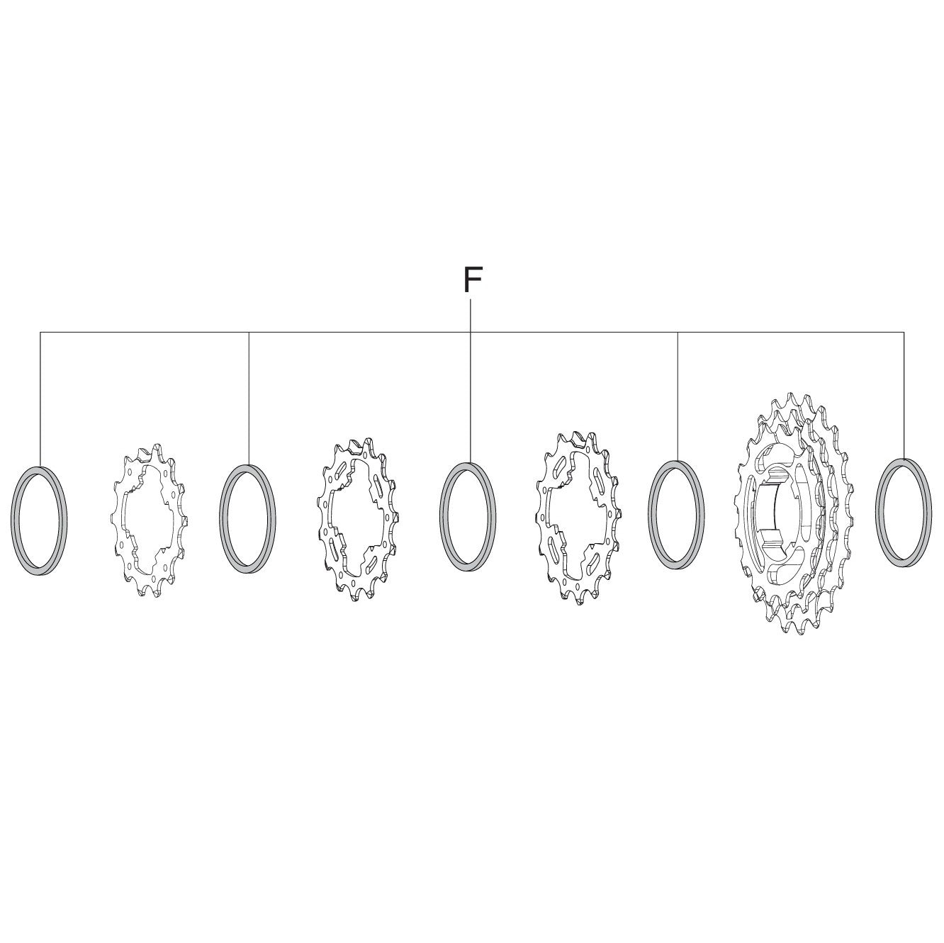 CAMPAGNOLO 12V Kassette 2mm Abstandhalter (5er Pack)