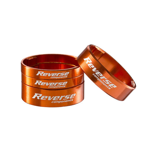 REVERSE COMPONENTS Lenkkopf-Distanzstück-Set aus ultraleichtem Aluminium, 1"1/8, orange