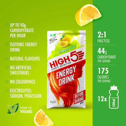 Energiegetränk HIGH5 ENERGY DRINK CAFFEINE HIT (47g) Zitrone
