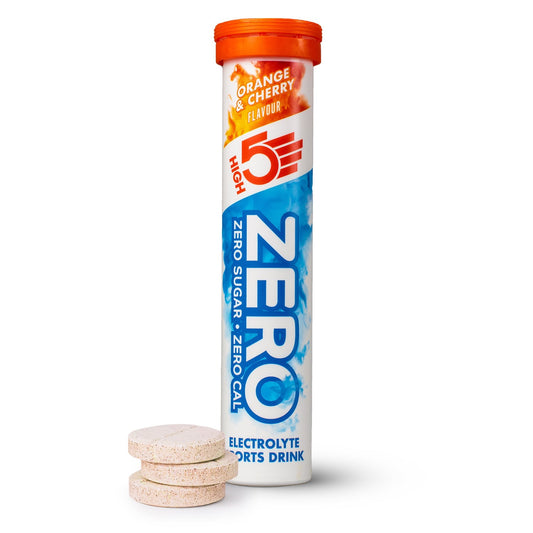 Antikrampfgetränk HIGH5 ZERO Tube mit 20 Lutschtabletten Orange und Kirsche