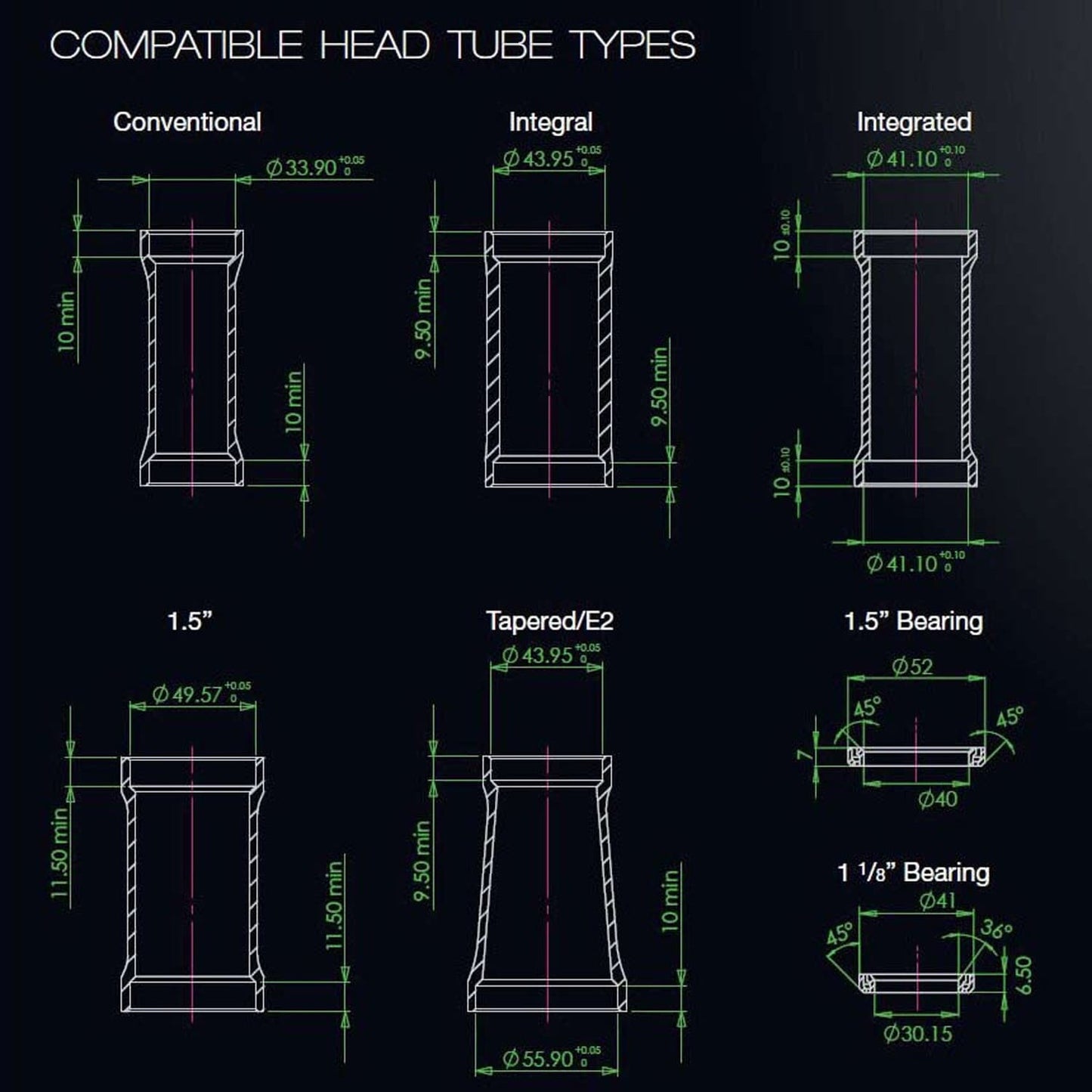 HOPE PICK'N'MIX Steuersatz 1"1/8 ZS49 Reduzierstück Schwarz