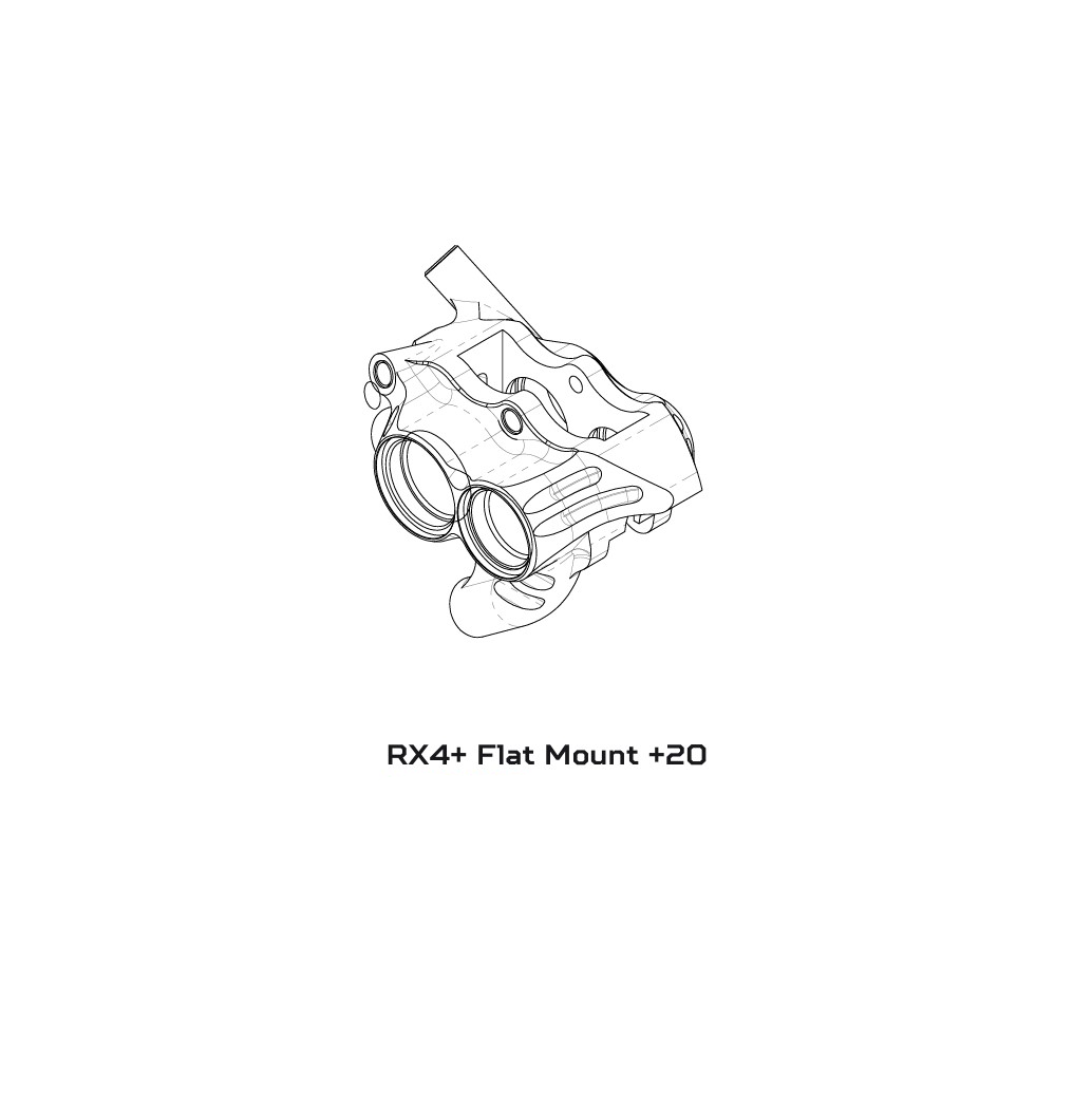 HOPE RX4+ FM 34mm (+20) 4 Piston DOT Schwarz Hydraulischer Bremssattel FM