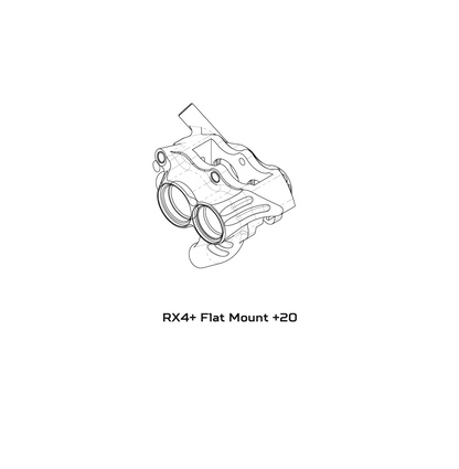 Bremssattel HOPE RX4+ SL FM 34mm (+20) 4 Kolben Mineral Silber