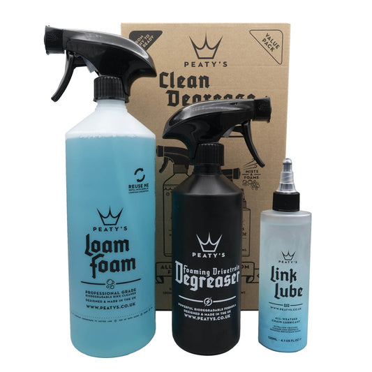 PEATY'S WASH DEGREASE LUBRICATE STARTER PACK Pflege-Kit