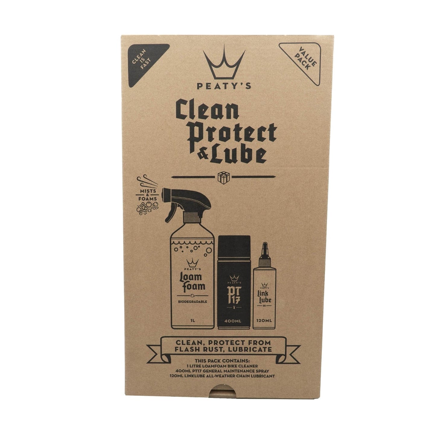 PEATY'S WASH PREVENT LUBRICATE STARTER PACK Pflege-Kit