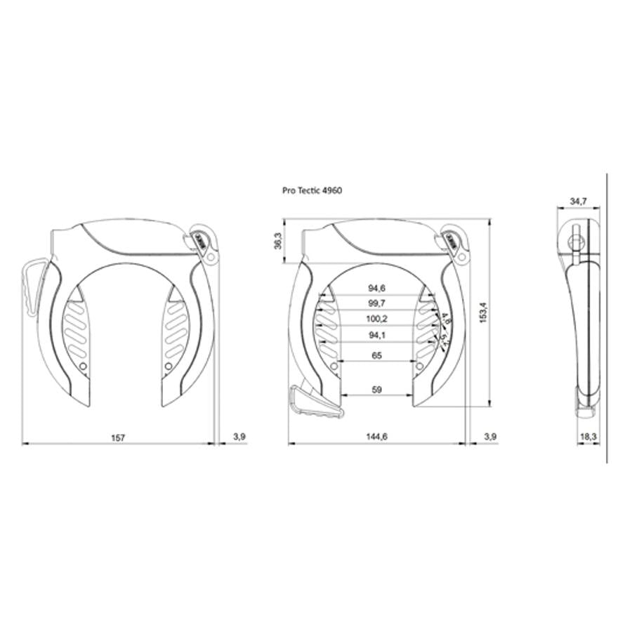 ABUS PRO TECTIC R 4960 NR BK Rahmenschloss