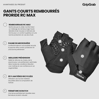 Kurzfingerhandschuhe GRIPGRAB PRORIDE RC MAX Schwarz